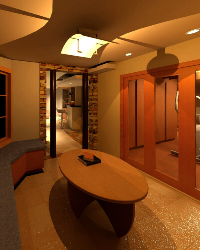 Atlanta Residence seating area rendering