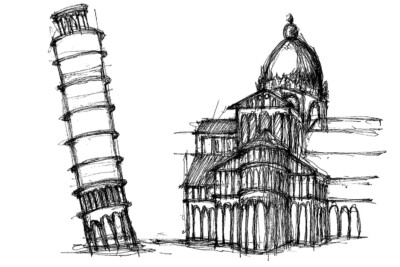 Architectural sketch Pisa Italy Architectural sketch Pisa Italy
