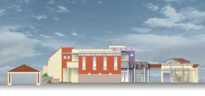San Juan Residence architectural drawing rear elevation